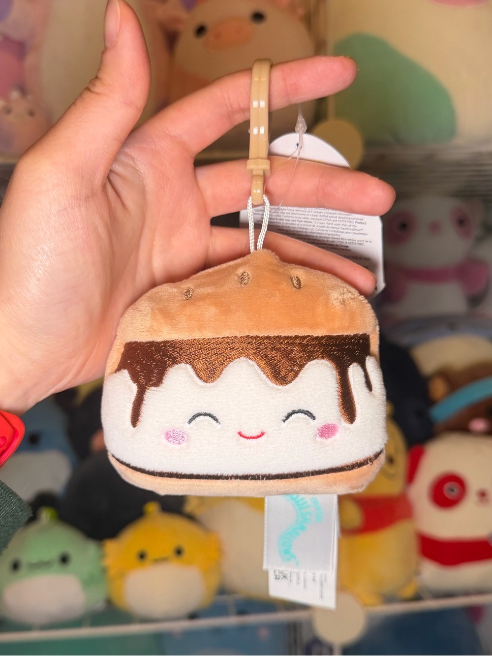 Squishmallows Squishmallow Carmelita the S’more 3.5" Stuffed Plush Keychain Clip